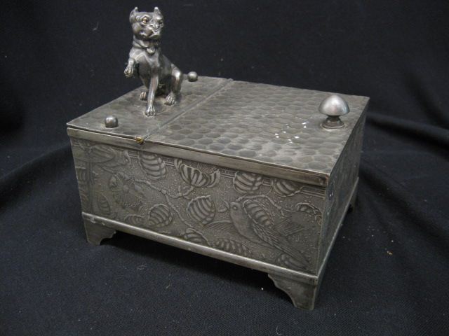 Derby Silverplate Humidorwith dog