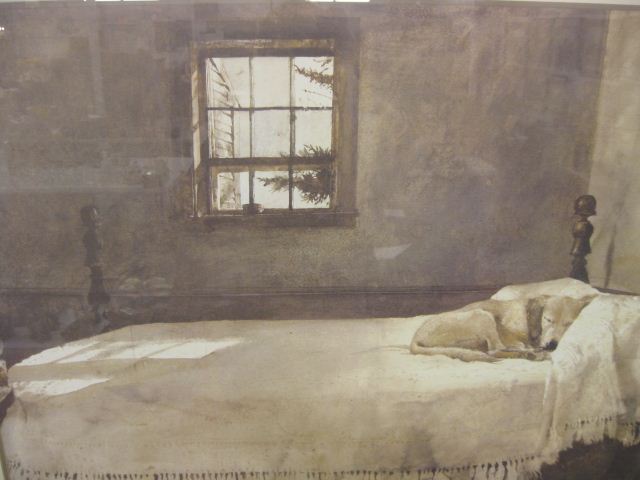 Andrew Wyeth Lithograph dog resting