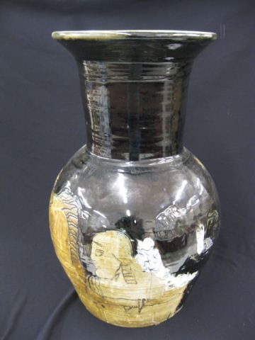 Bob Wagar Pottery Floor Vase figure