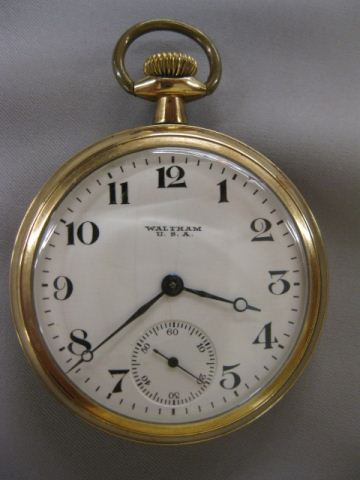 Waltham Pocketwatch gold-filled openfaced