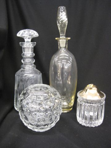 4 pcs Estate Crystal two decanters 14d4dd