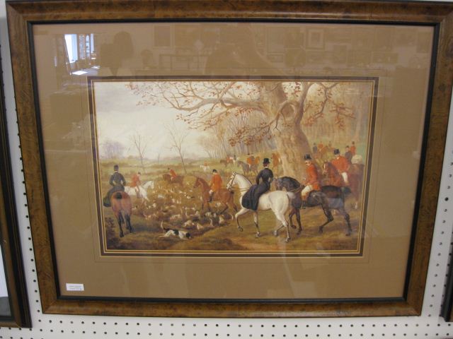 Pair of Fox Hunt Prints nicely matted