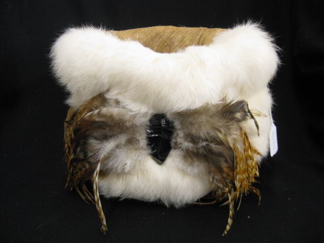 Indian Basket fur feather decor 14d503