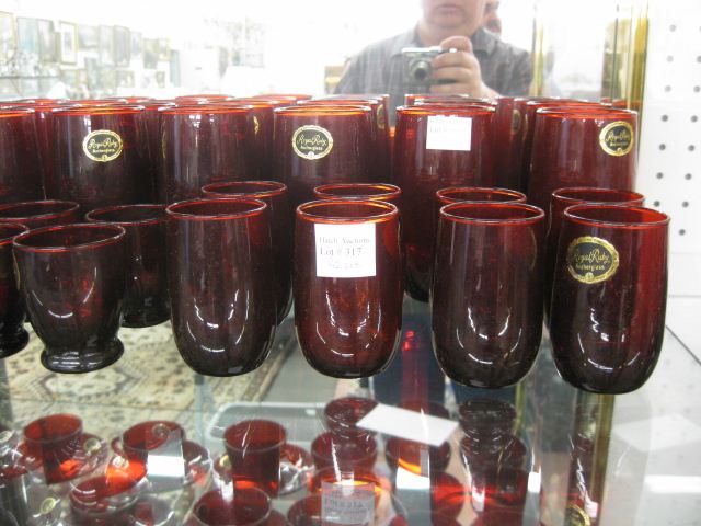 42 pcs ''Royal Ruby'' Anchor Glassware;includes