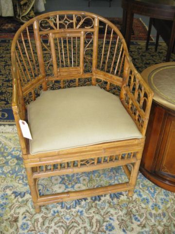 Pair of Bamboo Chairs cane seat