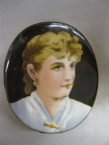 Victorian Portrait Brooch painting