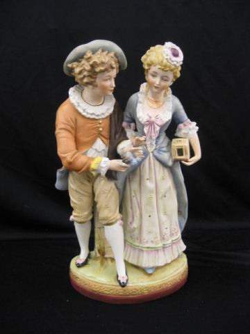 Bisque Figurine of Couple with Bird
