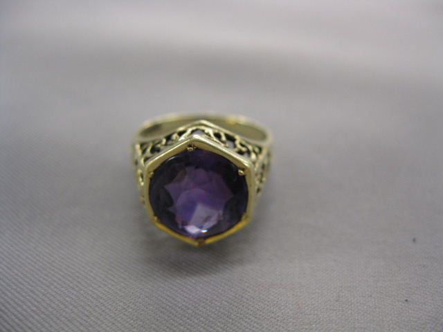 Amethyst Ring deep rich 3 carat 14d554