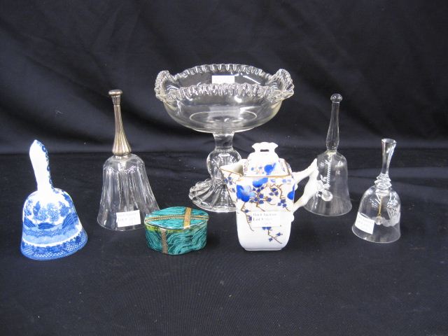 8 pc Estate Lot bells glass compote 14d55d