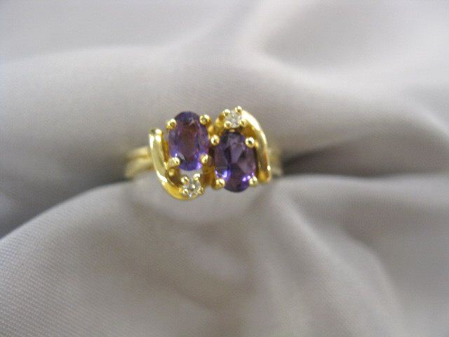 Amethyst Diamond Ring 2 oval 14d57b