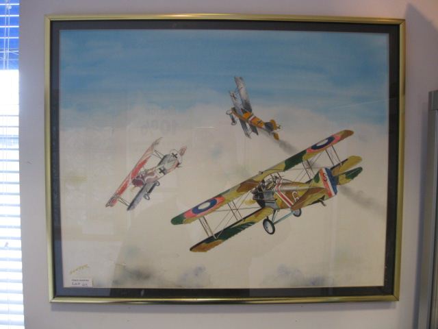 Jack D Hunter Military Plane watercolorand 14d592