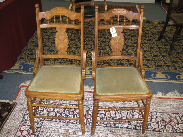 Pair of Victorian Side Chairs carved 14d5bb