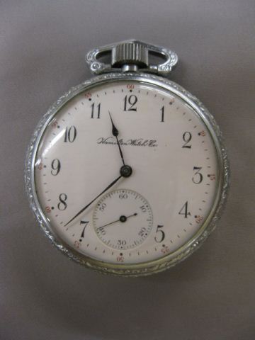 Hamilton Pocketwatch openface silver 14d5c3