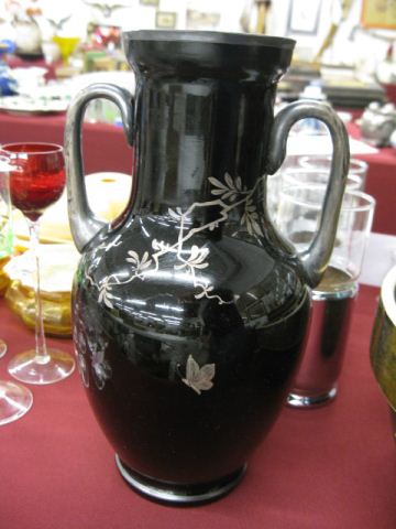 Czechoslovakia Silver Overlay Vase