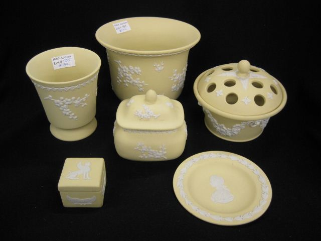 6 pcs. Wedgwood Jasperware yellow various