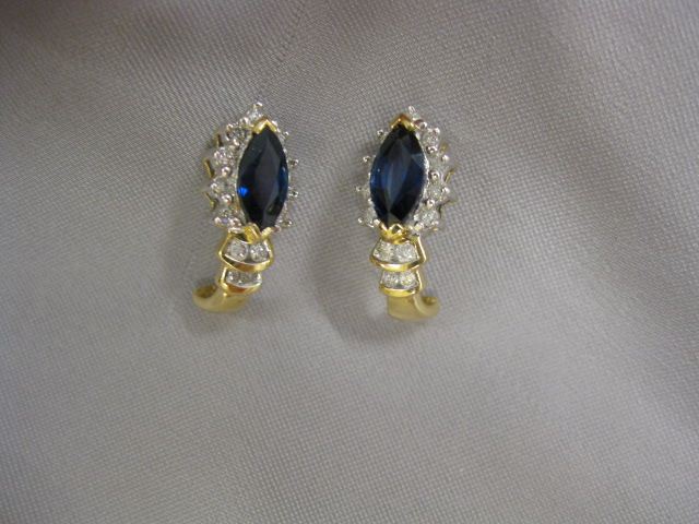 Sapphire Diamond Earrings marquise 14d5e9