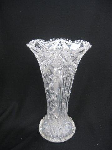 Cut Glass Vase elaborate overall 14d5f4