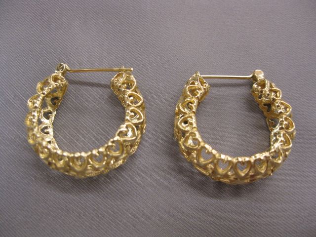 14k Gold Earrings fancy openwork 14d5fd