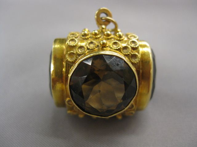 18k Gold & Citrine Fob or Charm