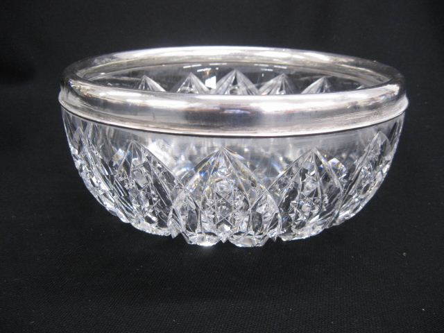 Cut Glass Sterling Bowl heavily 14d606