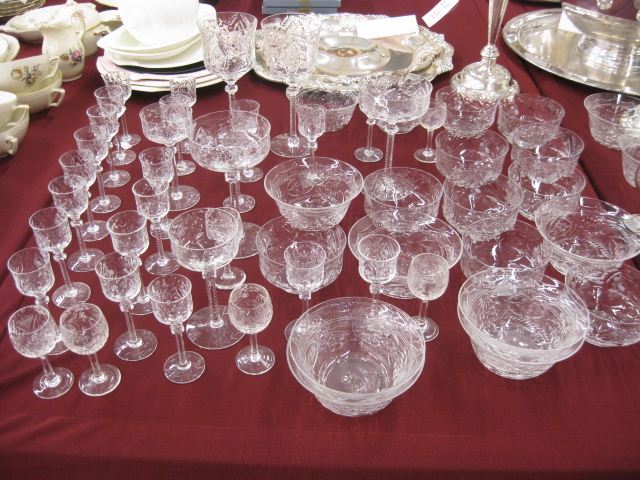 51 pc of Cut Crystal Tableware cordials 14d62a