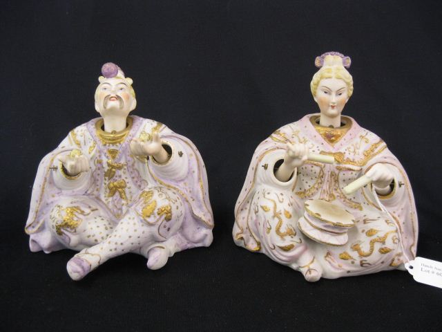 Pair of Japanese Bisque Nodders