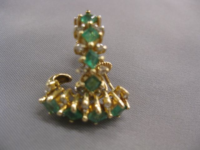 Emerald Diamond Earrings 20 diamonds 14d64c