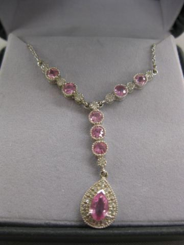 Pink Sapphire & Diamond Necklace