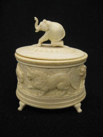 Carved Ivory Box sides depict a