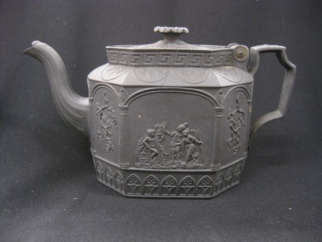 Early Wedgwood Basalt Teapot classical 14d67d