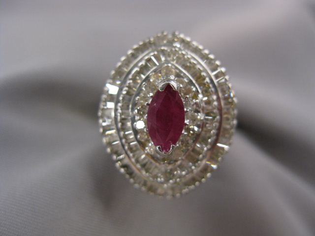 Ruby Diamond Ring marquis shape 14d674