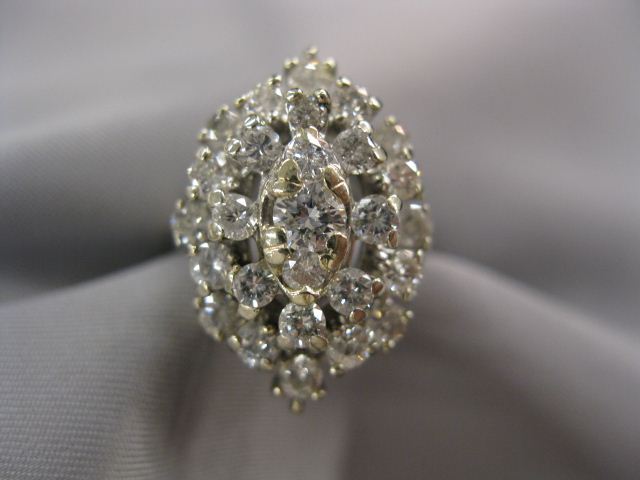 Diamond Ring cluster of round diamonds