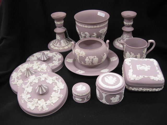 12 pcs. Wedgwood Lilac Jasperware includes