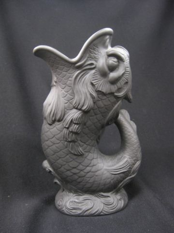 Wedgwood Basalt Figural Fish Pitcher 14d681