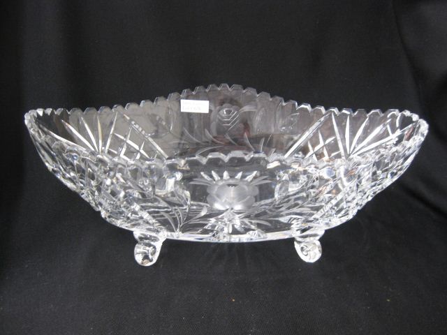 Cut Crystal Oval Centerpiece Bowl footed