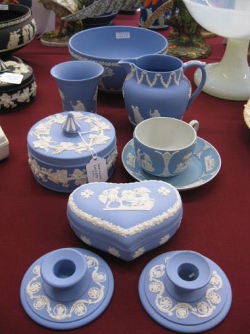 9 pcs. Wedgwood Blue Jasperware includes