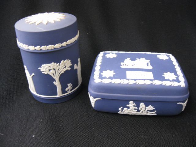 2 Wedgwood Royal Blue Jasperware 14d695