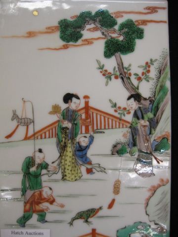 Chinese Porcelain Plaque woman 14d6ad