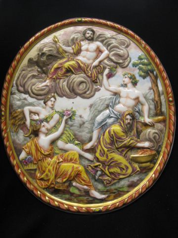 Capodimonte Porcelain Plaque mythological 14d6bc