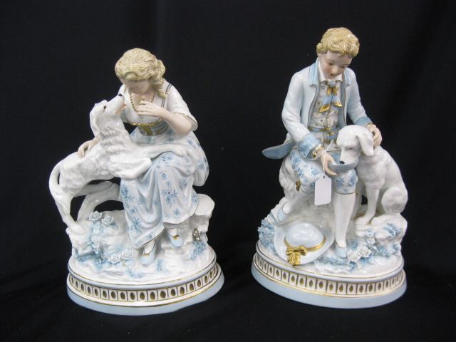 Pair of Andrea Porcelain Figurines boy