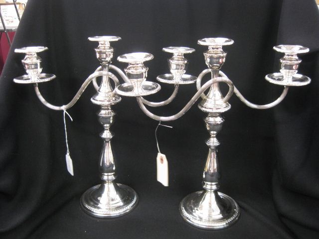 Pair of Sterling Silver Candelabra