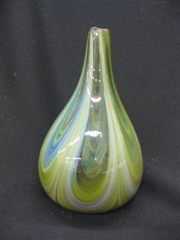 Studio Art Glass Vase pulled feathering 14d73b