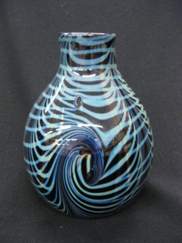 Studio Art Glass Vase swirl & threading