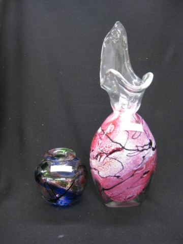 2 Studio Art Glass Vase mottled