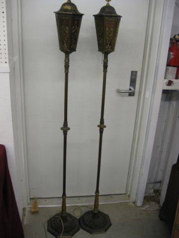 Pair of Bronzed Floor Lampswith