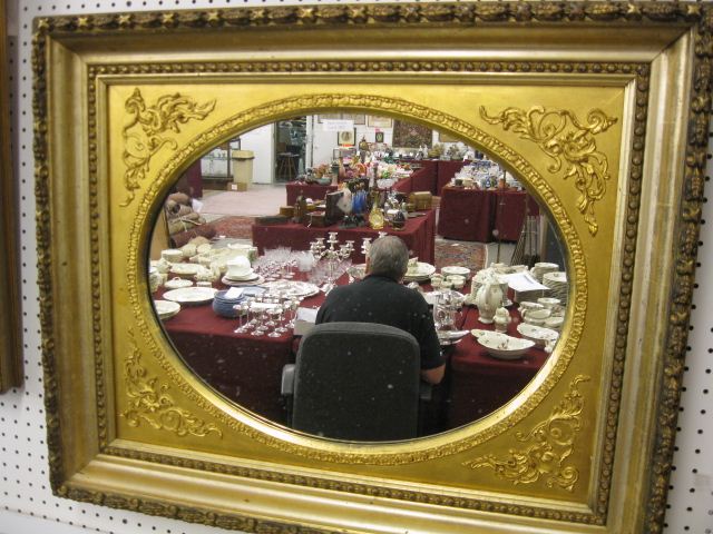 Victorian Mirror oval in fancy