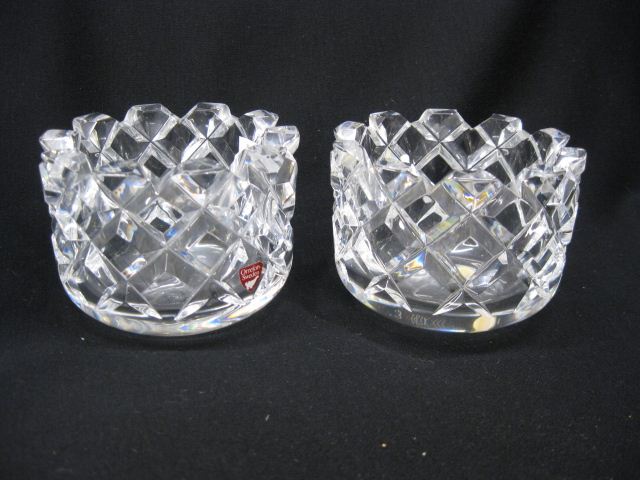 Pair of Orrefors Cut Crystal Bowls