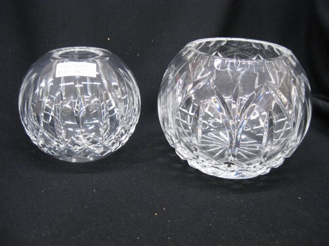 2 Cut Crystal Rose Bowls smaller one