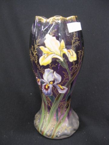 Mt Joye Enameled Art glass Vase 14d7d3