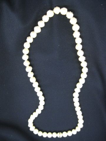 Carved Ivory Necklace 59 floral